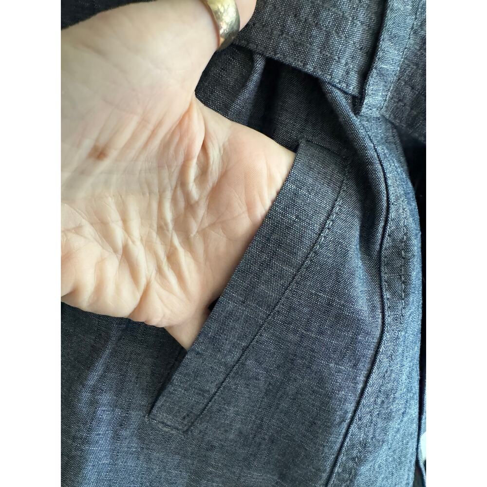 KENNETH COLE NEW YORK Double Breasted Chambray Trench Coat Size S - Picture 3 of 9